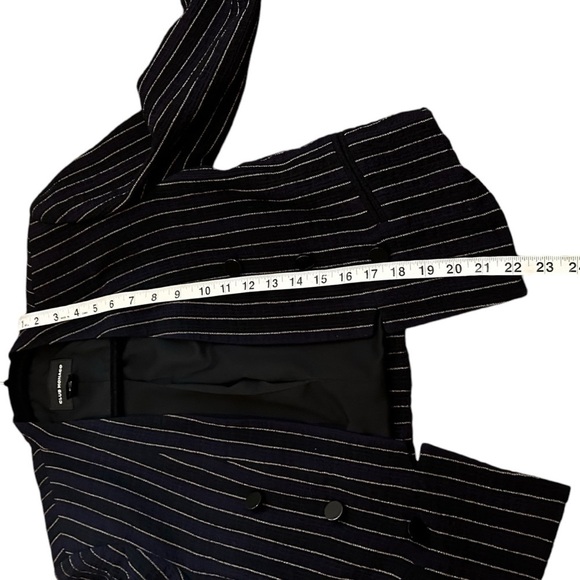 Club Monaco Women's Navy/ Black/Gold Striped Open Blazer- Size Small - Picture 11 of 11